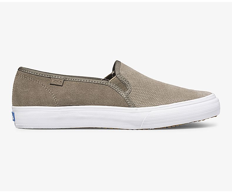 Keds Women's Double Decker Suede Fall Olive Slip On Shoes - EF0973185